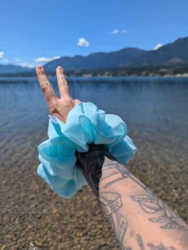 Tranquility - Redwood Chiffon Scrunchie - Alpine Kneedles