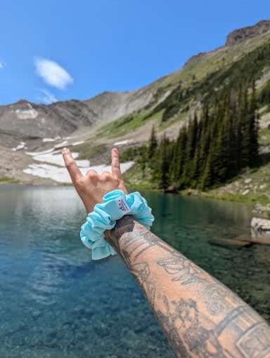 Tranquility - Maple Chiffon Scrunchie - Alpine Kneedles