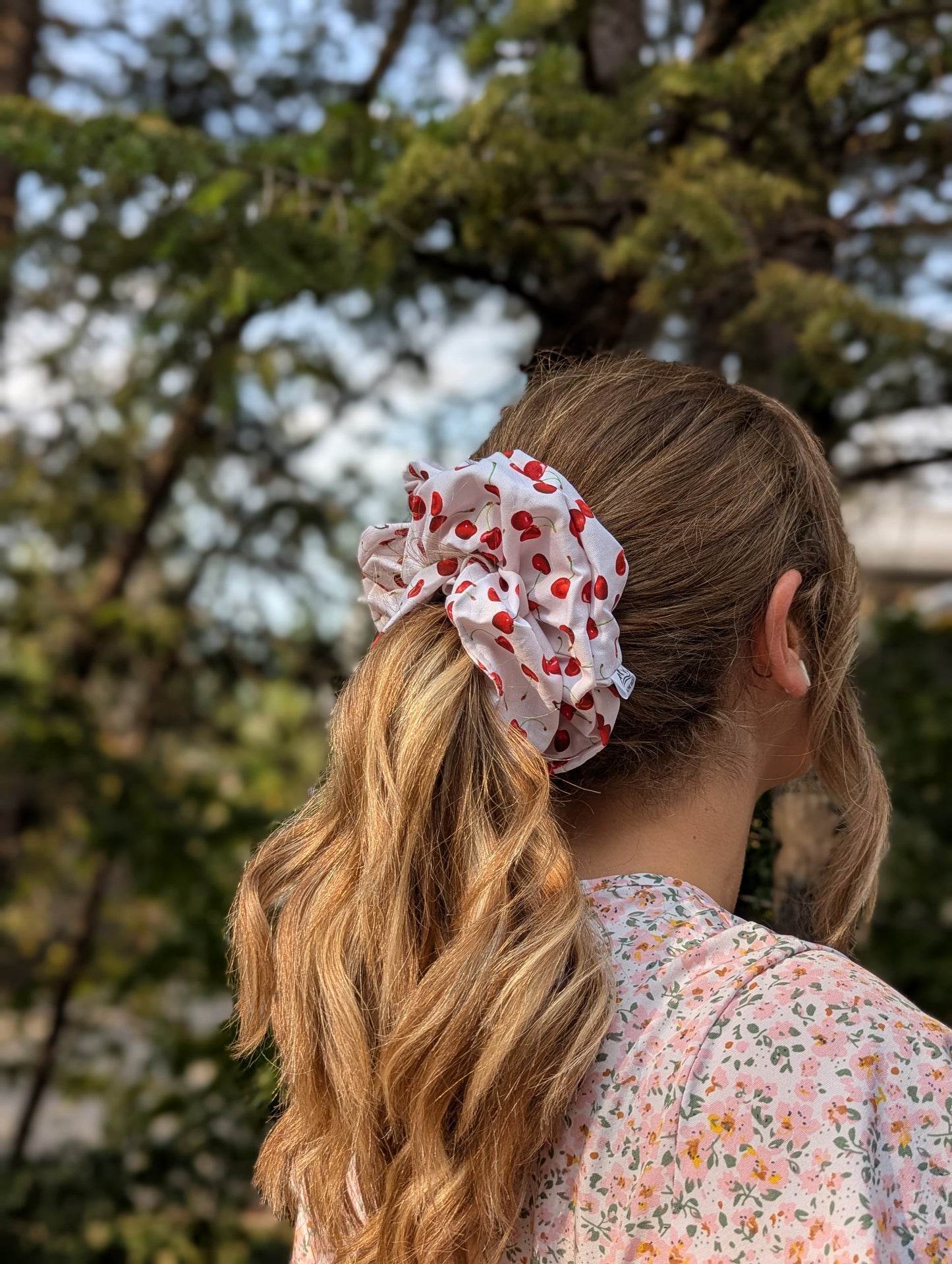Cherry Bomb - Redwood Cotton Scrunchie - Alpine Kneedles