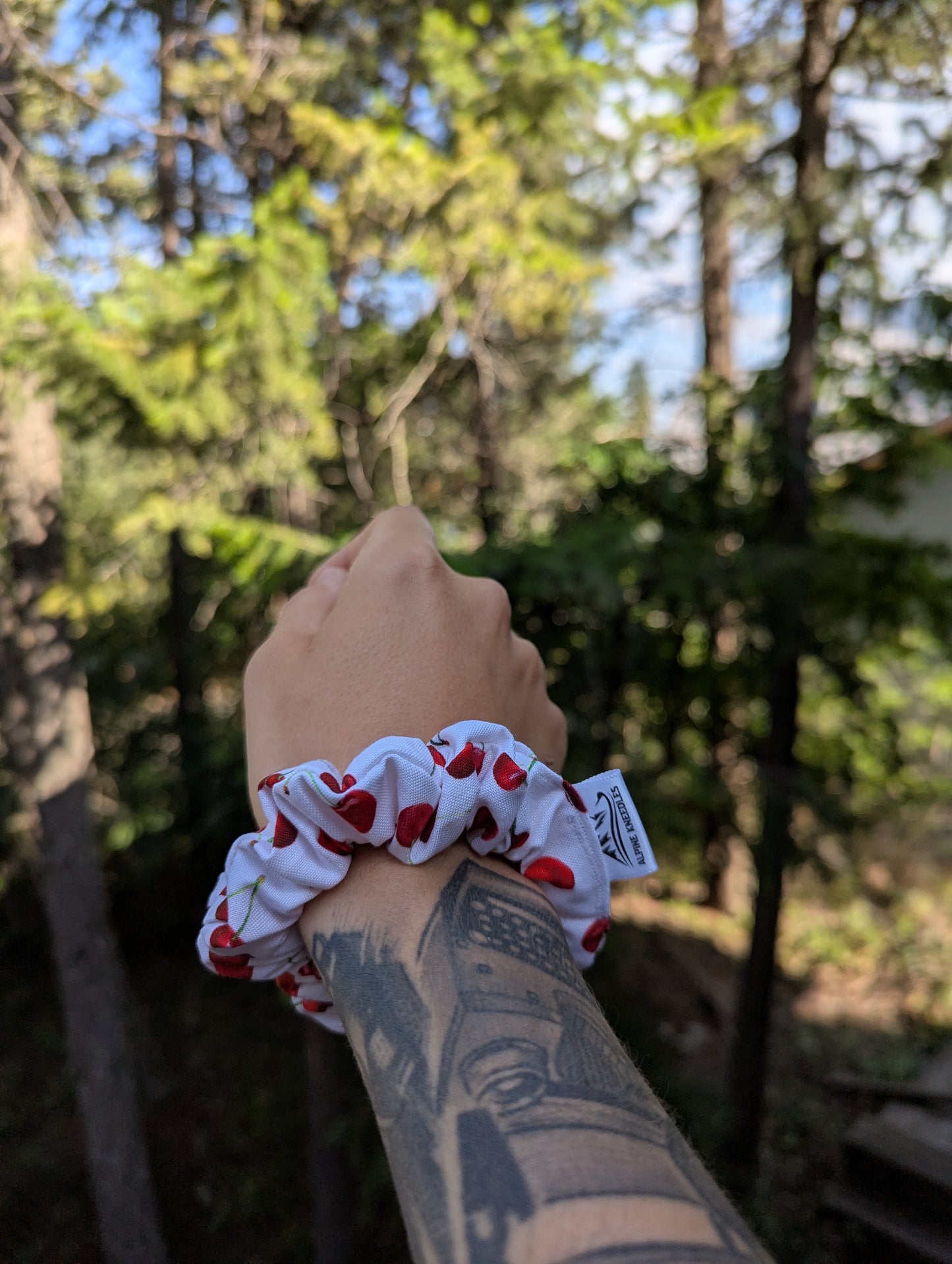 Cherry Bomb - Sapling Cotton Scrunchie - Alpine Kneedles