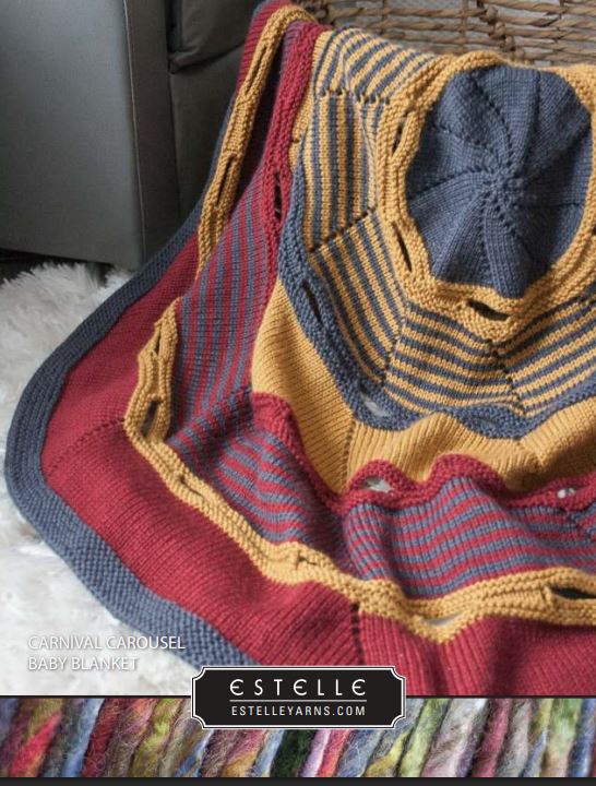 Carnival Carousel Baby Blanket Free Pattern - Estelle Worsted - Alpine Kneedles