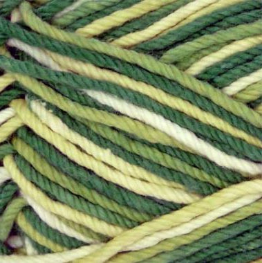 Close-up of green and yellow yarn strands