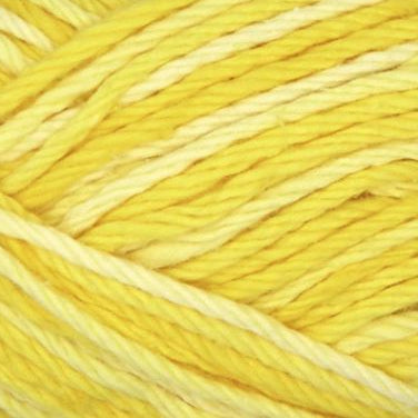 Close-up of yellow yarn with a gradient effect