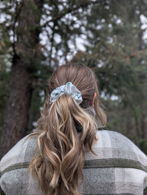 Frosted Pines - Maple Satin Scrunchie - Alpine Kneedles