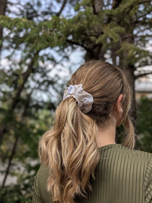 Marshmallow Flannel – Maple Size Cotton Scrunchie