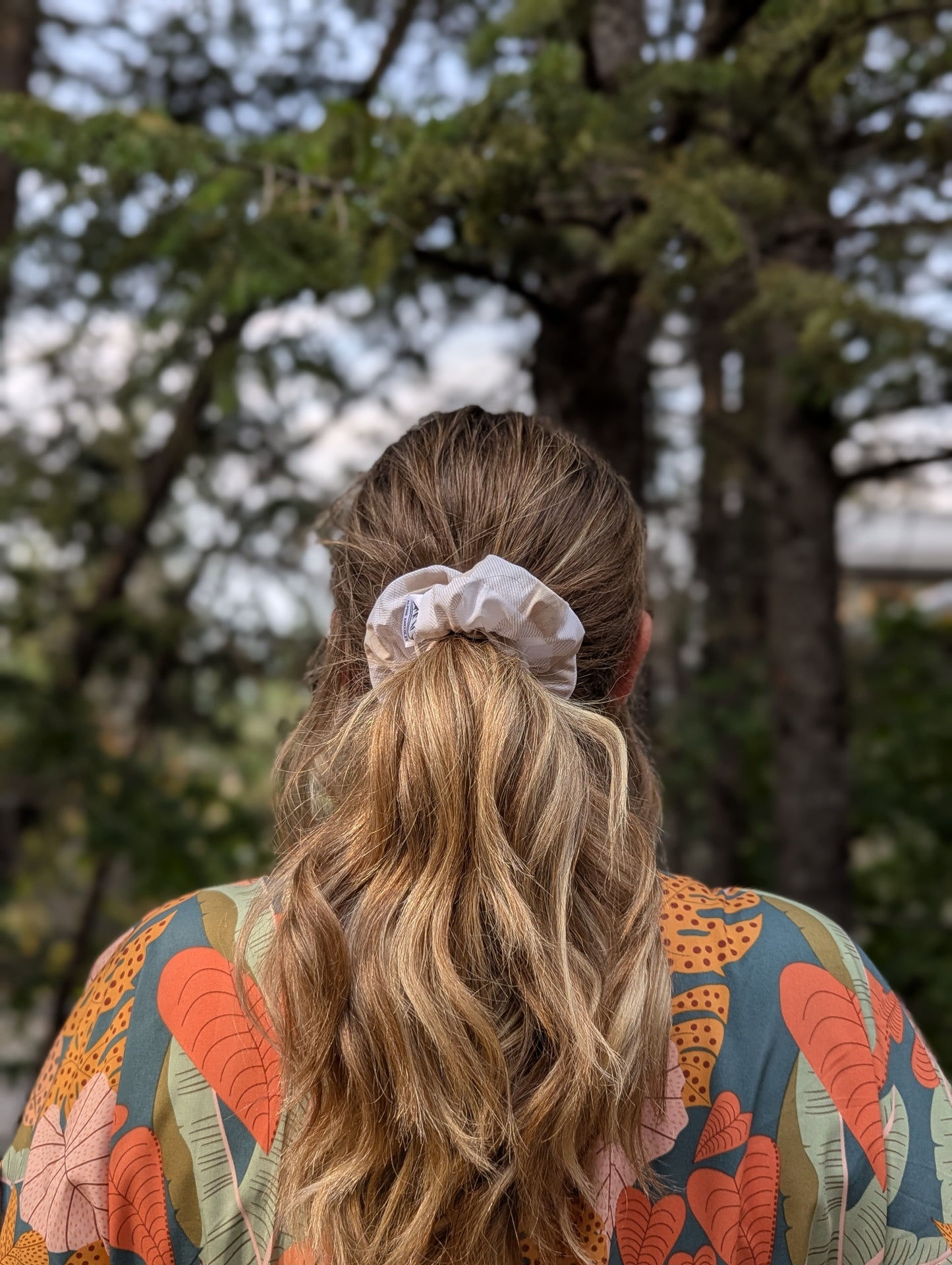 Marshmallow Flannel – Maple Size Cotton Scrunchie - Alpine Kneedles