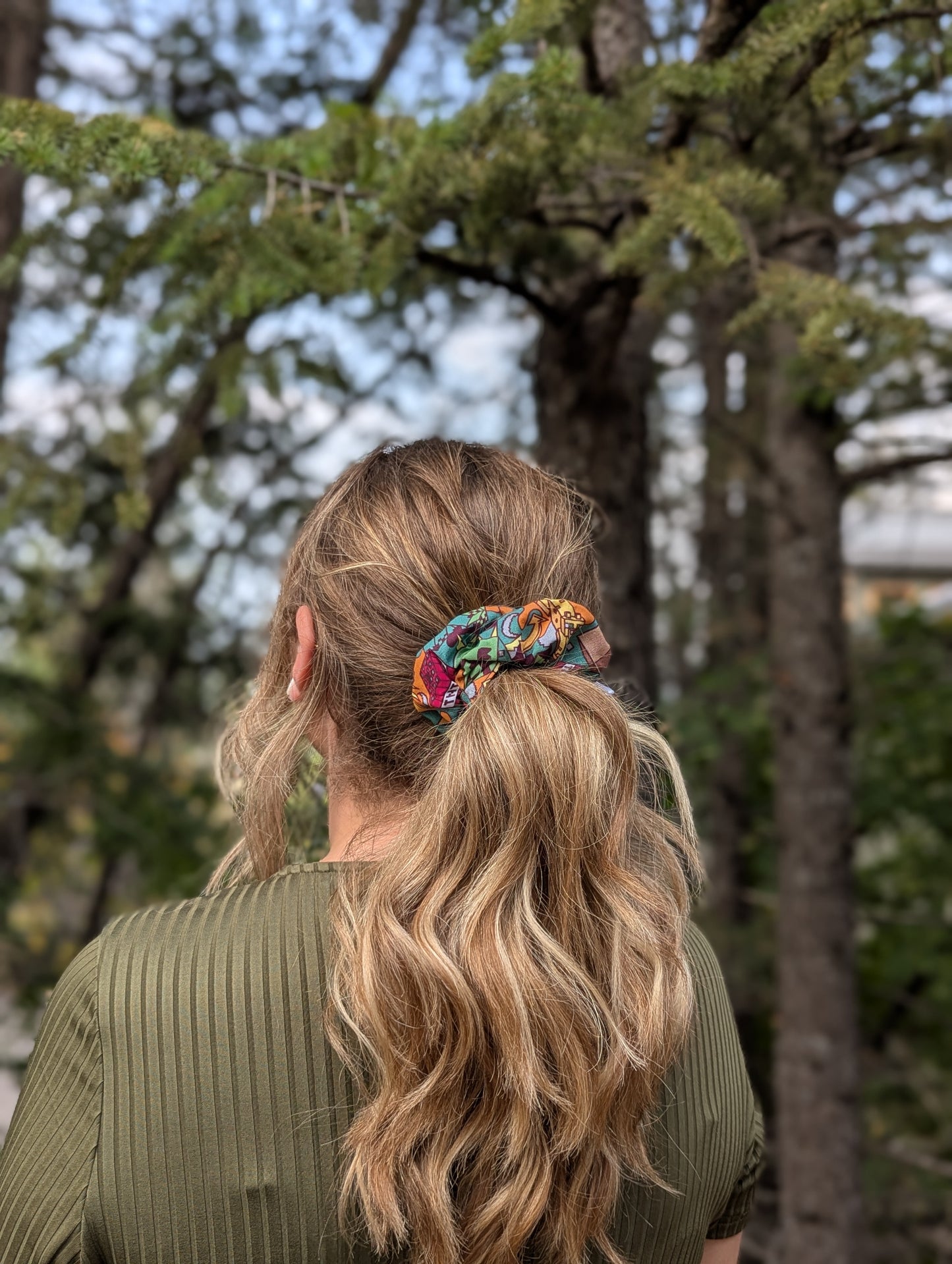 Pixel Grove - Maple Cotton Scrunchie - Alpine Kneedles