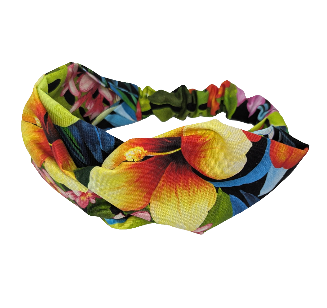Aloha Flora - Cotton Turban Style Headband – Alpine Kneedles display picture 2