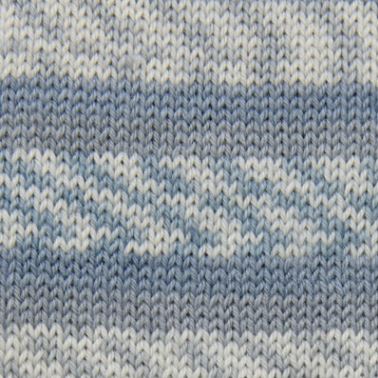 Striped and pattern in blue, grey and white sock yarn