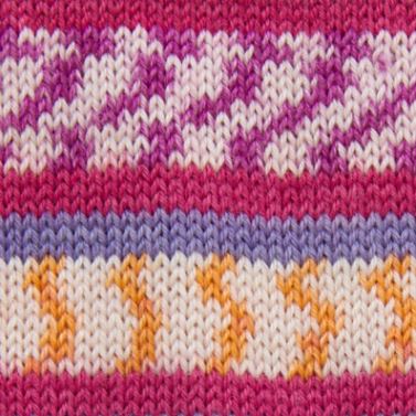 Striped and pattern in pink white purple orange sock yarn