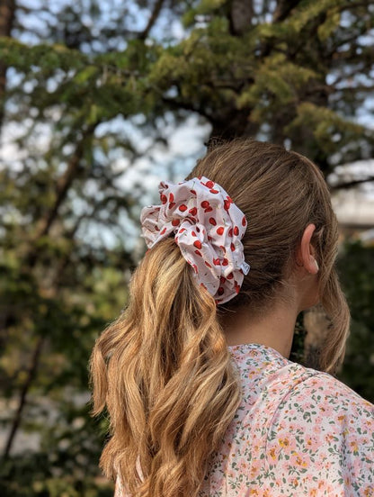 Cherry Bomb - Redwood Cotton Scrunchie
