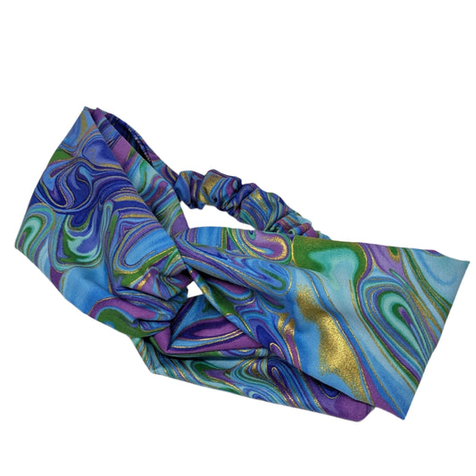 Colorful patterned headband on a white background
