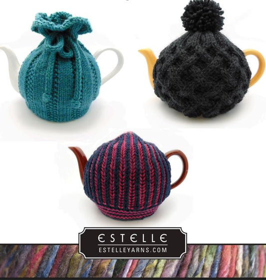 Seeded Columns Tea Cozy Free Pattern - Estelle Worsted - Alpine Kneedles