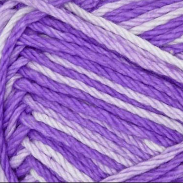 Close-up of purple and white yarn strands
