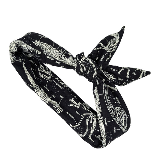 Fossil Retro Wire Headband | Glow-in-the-Dark Dinosaur Skeletons - Alpine Kneedles