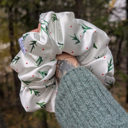 Frosted Pines - Redwood Satin Scrunchie - Alpine Kneedles