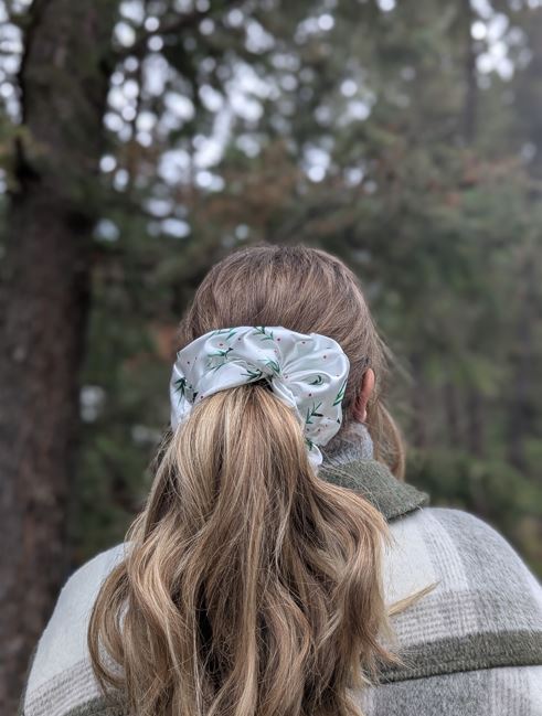 Frosted Pines - Redwood Satin Scrunchie - Alpine Kneedles