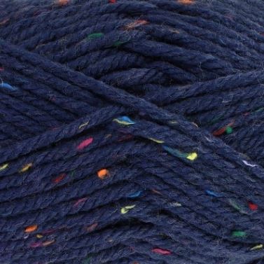 Navy Super Chunky Yarn with Multicolored Tweed
