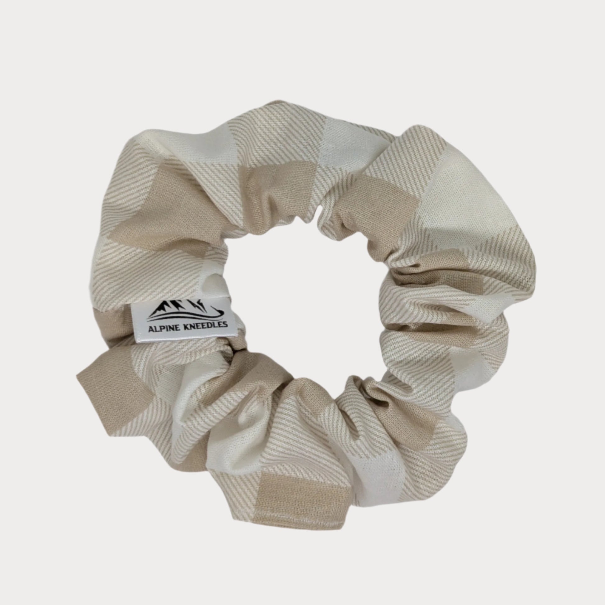Marshmallow Flannel – Maple Size Cotton Scrunchie - Alpine Kneedles