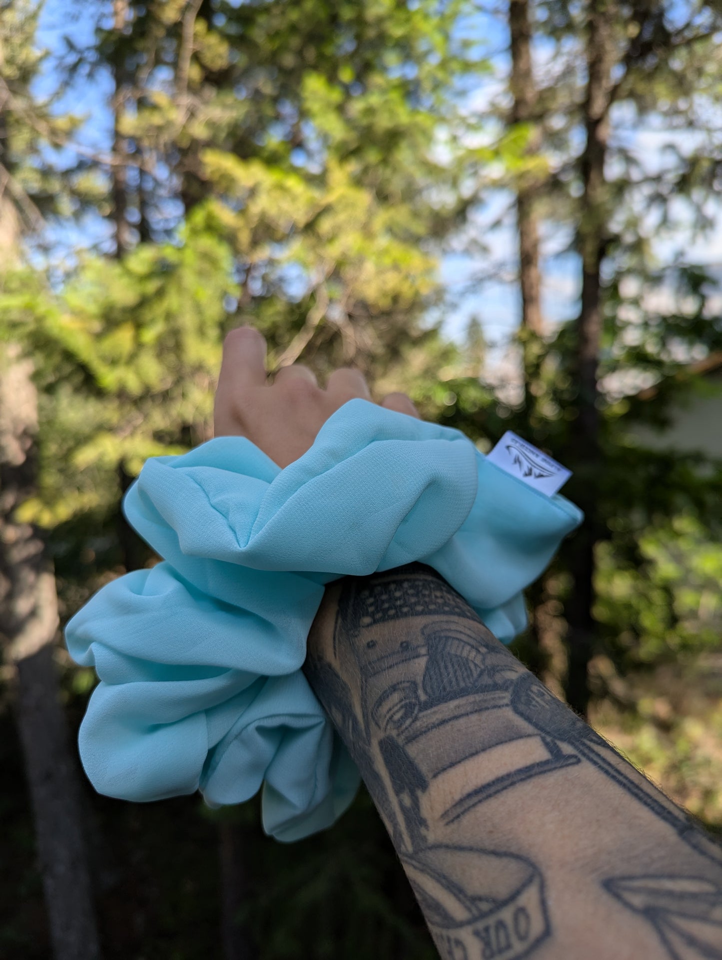 Tranquility - Redwood Chiffon Scrunchie - Alpine Kneedles