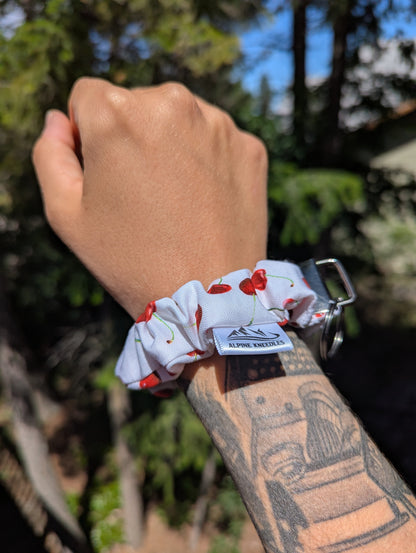 Cherry Bomb – Cotton Scrunchie Keychain Wristlet - Alpine Kneedles
