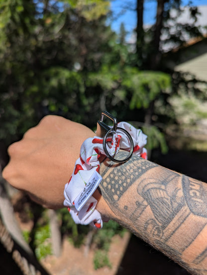 Cherry Bomb – Cotton Scrunchie Keychain Wristlet - Alpine Kneedles
