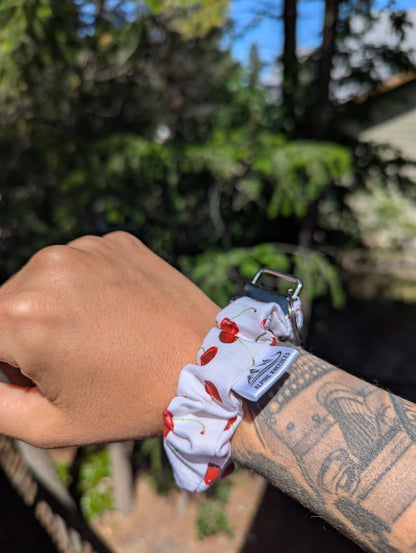 Cherry Bomb – Cotton Scrunchie Keychain Wristlet - Alpine Kneedles