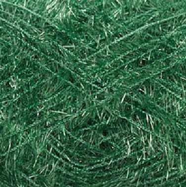 Close-up of green tinsel with a textured surface