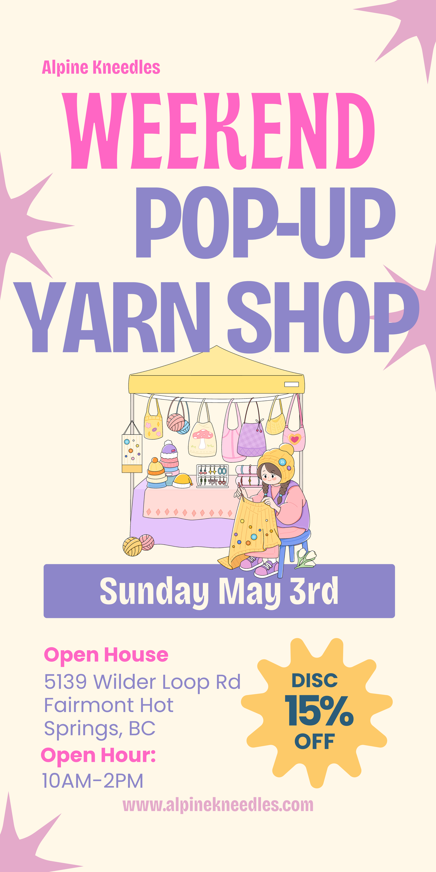 Open House Pop-up Yarn Shop (No Tickets Required) - Alpine Kneedles