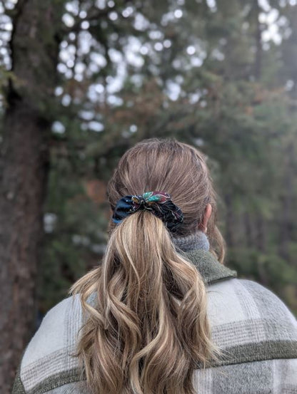 Winter Bloom - Maple Poly Crepe de Chine Scrunchie - Alpine Kneedles