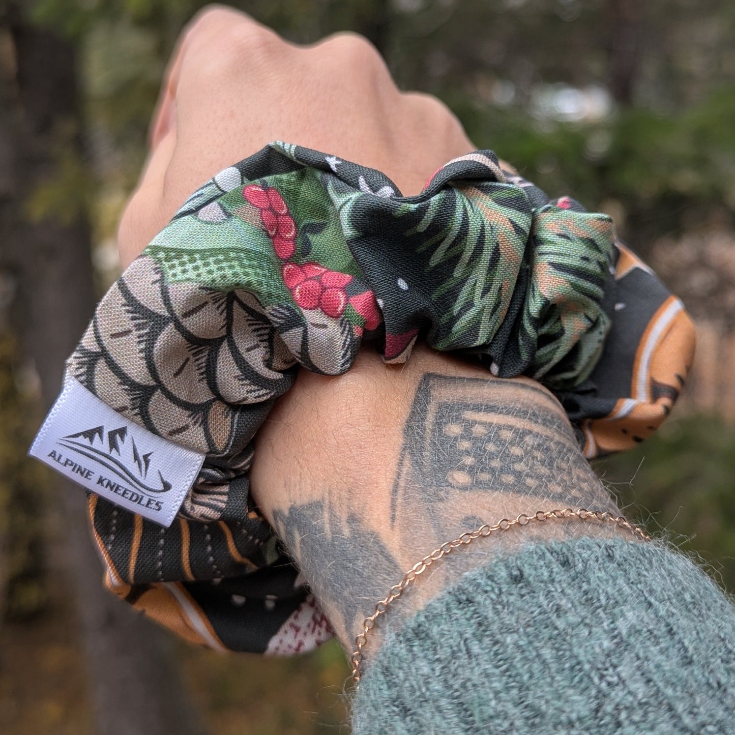 Yuletide Spice - Maple Cotton Scrunchie - Alpine Kneedles