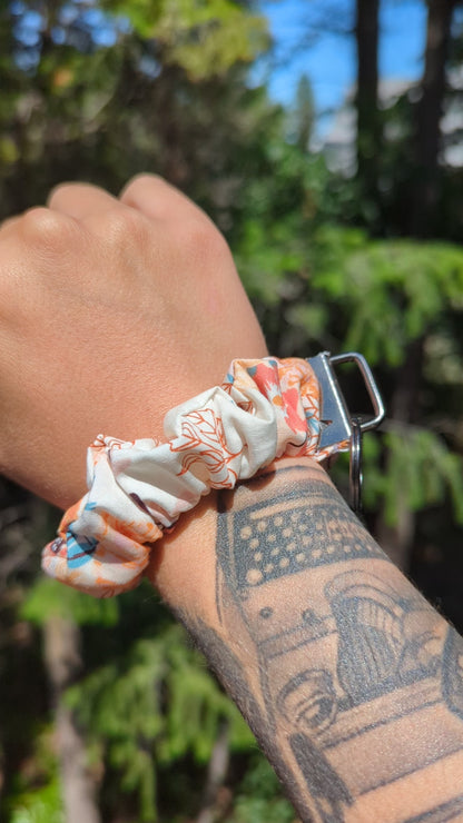 Flora – Cotton Scrunchie Keychain Wristlet