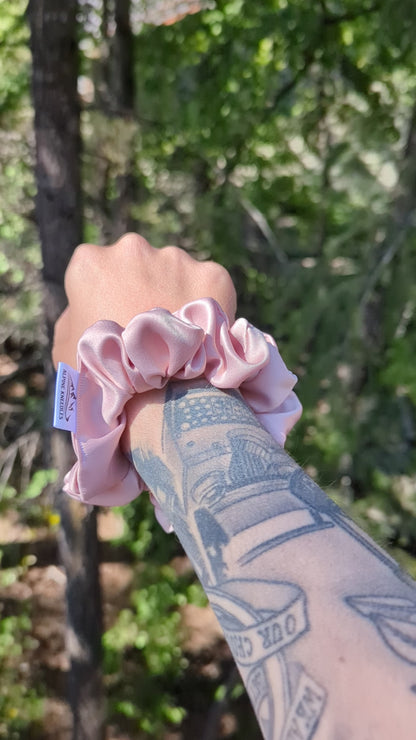 Pink Lily - Sapling Satin Scrunchie
